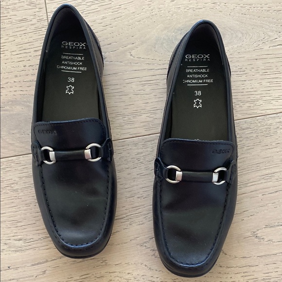 Geox Men's Navy Loafers with Silver Accents - Picture 1 of 7